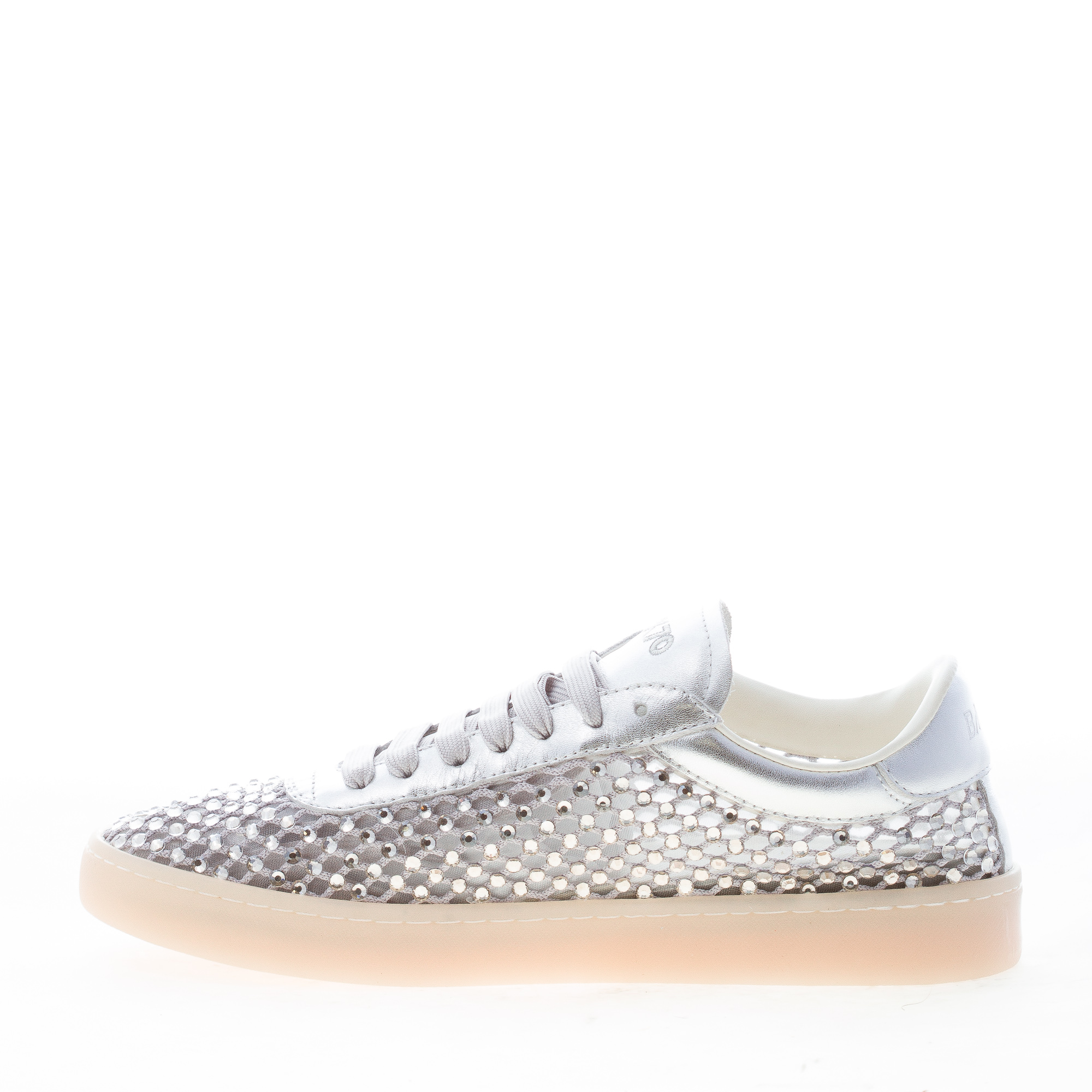 BACK 70 donna sneaker Strass Big Smart in pelle e mesh con strass ARGENTO - immagine 4
