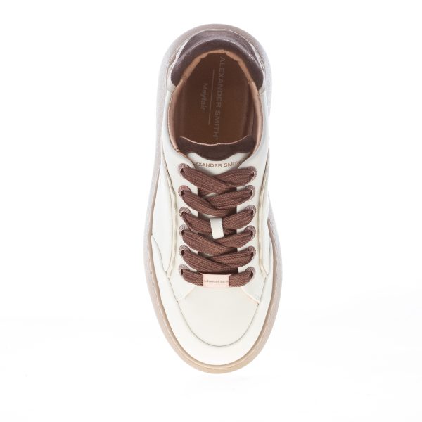 ALEXANDER SMITH donna sneaker Myfair in nappa AVORIO e testa di moro - immagine 5