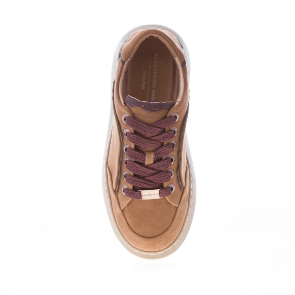 ALEXANDER SMITH donna sneaker Myfair in camoscio COGNAC e bordeaux - immagine 5